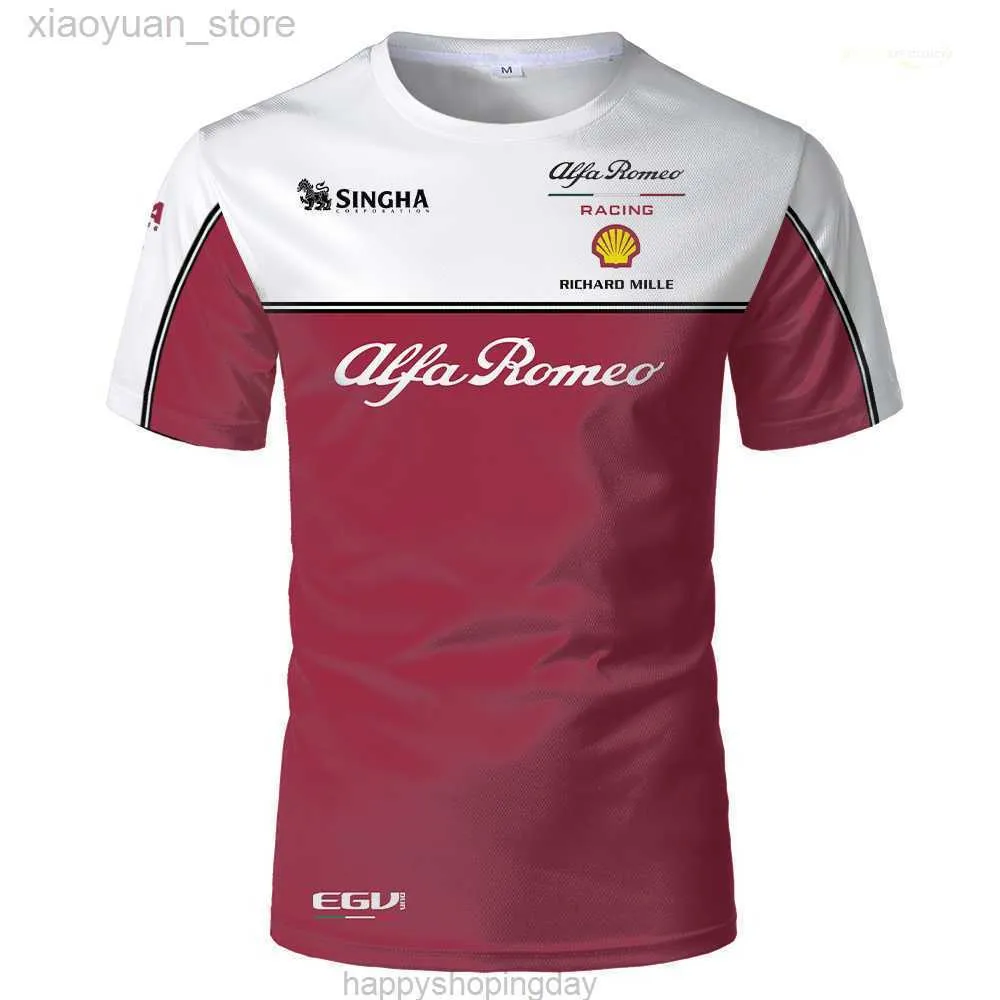 T-shirts hommes F1 T-shirt Hommes et femmes Impression 3D Tops à manches courtes surdimensionné 2022 Été Nouveau O-Cou Formule 1 Alfa Romeo Team 2019 Sauber2 3M411 3M411