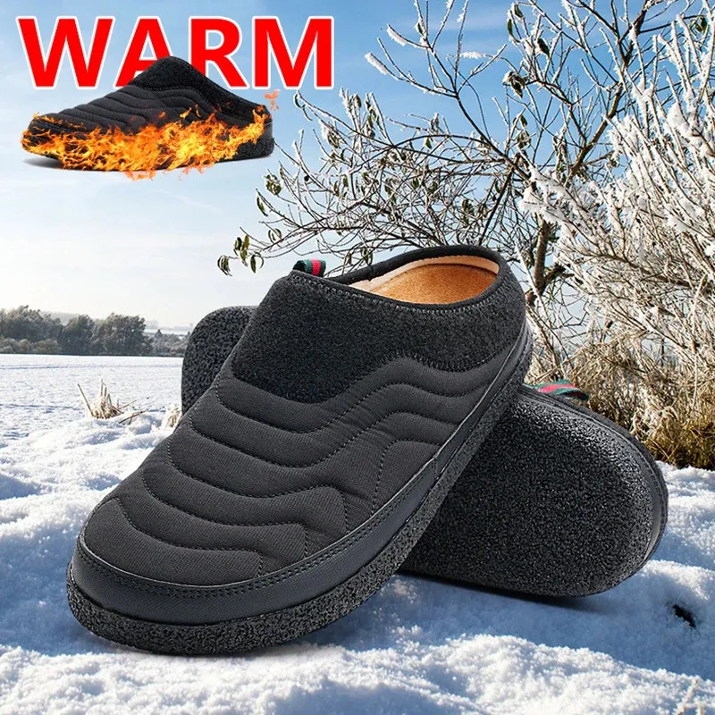 Slippers Unisex Mode Winter Informeel Instapschoenen Waterdicht Warm Katoen voor Dames en Heren Binnen Buiten Tuin Half 231110