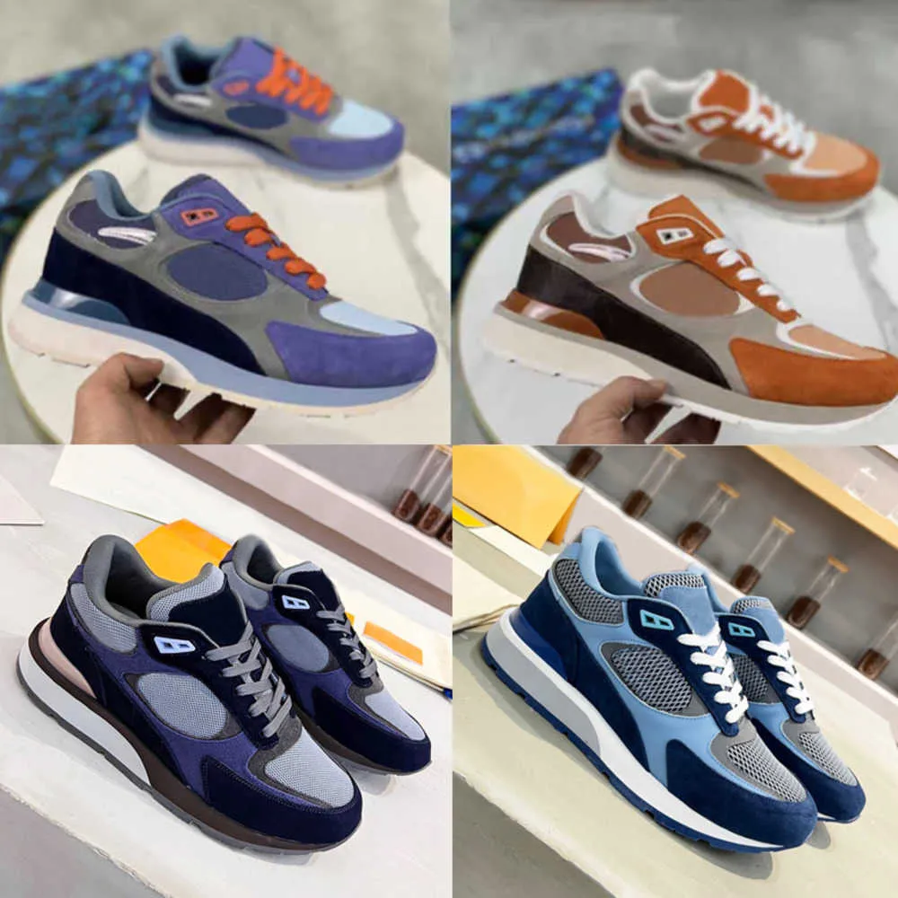 Men Run Away Sneakers Top Quality Designers Neakers Suede Canvas Lace Up Trainers Skate Casual Shoes 38-45 With Box NO286