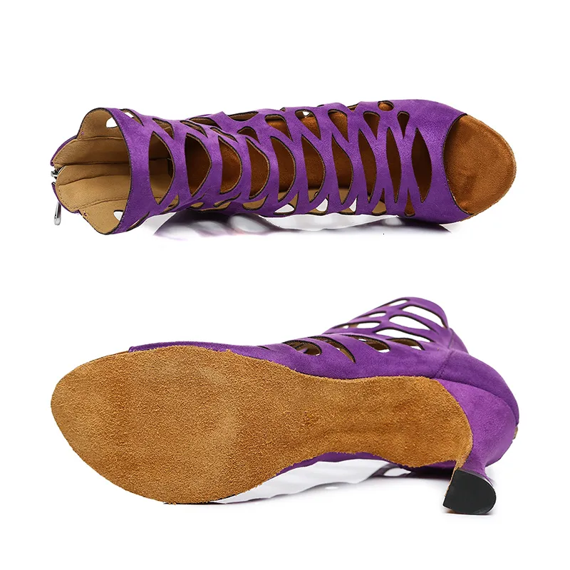 Chaussures De Danse Latine Feminine High Top Ball Dance Boots En Daim Sole Cubain Talan Soft Sole Tango Salsa Dance Chaussures 5 8 5 Cm 2024 Du 28 03 DHgate