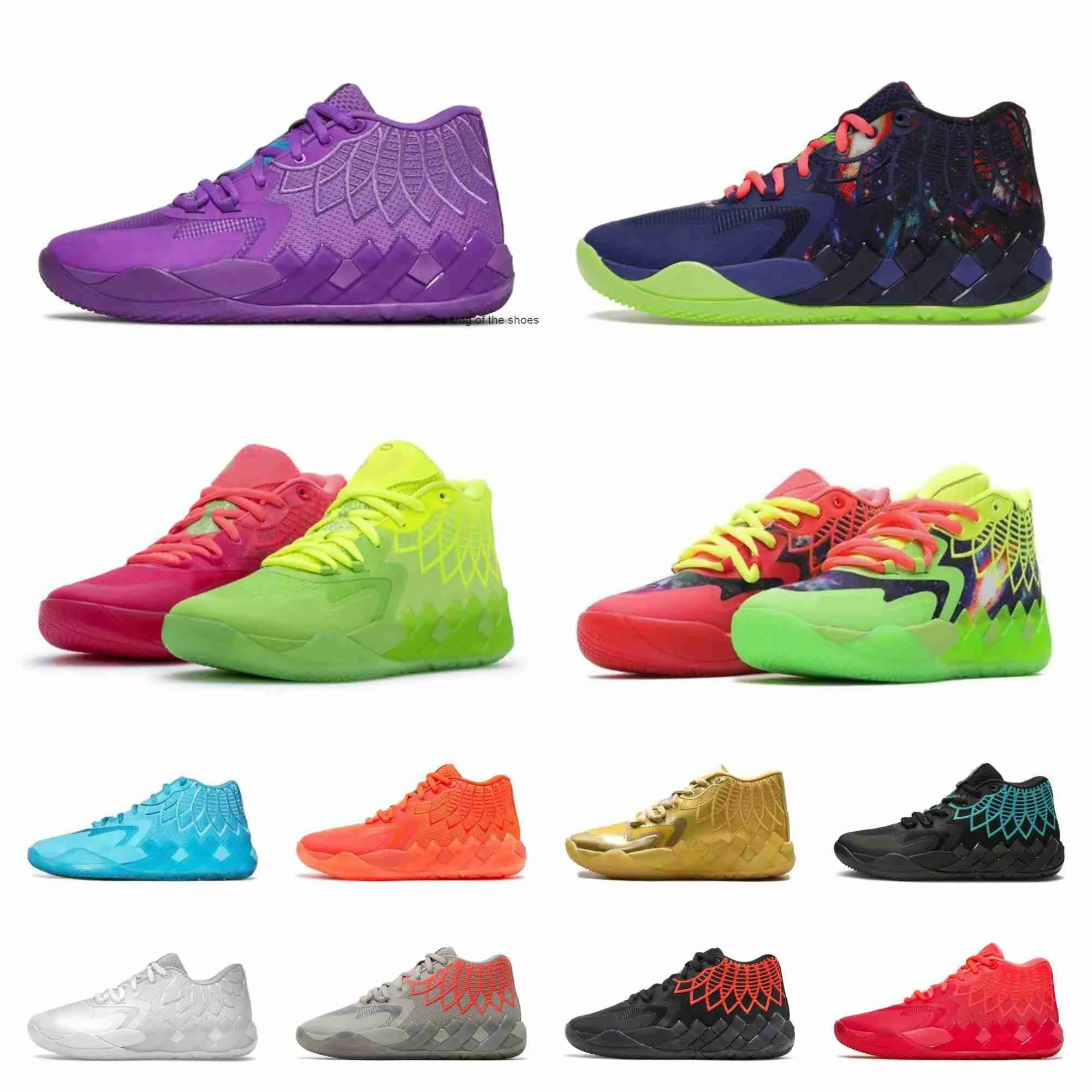 Mblamelo boll 1 mb.01 basketskor sneaker svart vit silver blast buzz city lo ufo inte härifrån drottning stad rick och morty rock ridge mens tränare sport sneakers