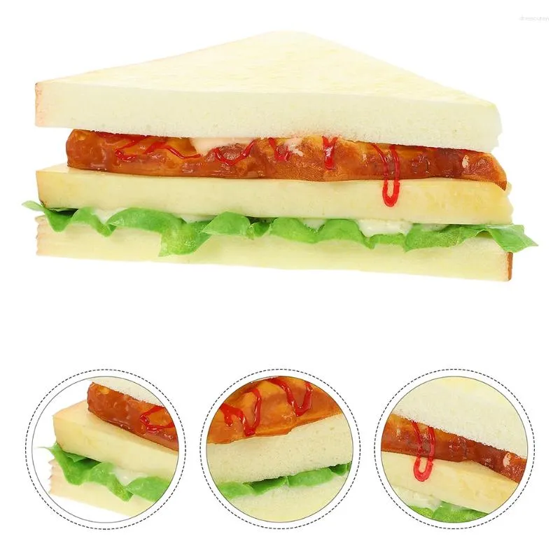 Party Decoration 2 PCS Simulation Sandwich Shop Decors Dollhouse Food Pu Props Dog Bread Artificial Fake Model Models