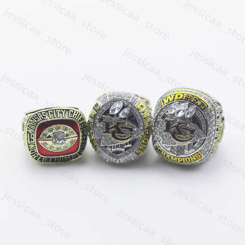 Bandringar 2023 Kansas Chief Super Bowl Champion Ringset 3 delar 1969 2019 2023 J230411