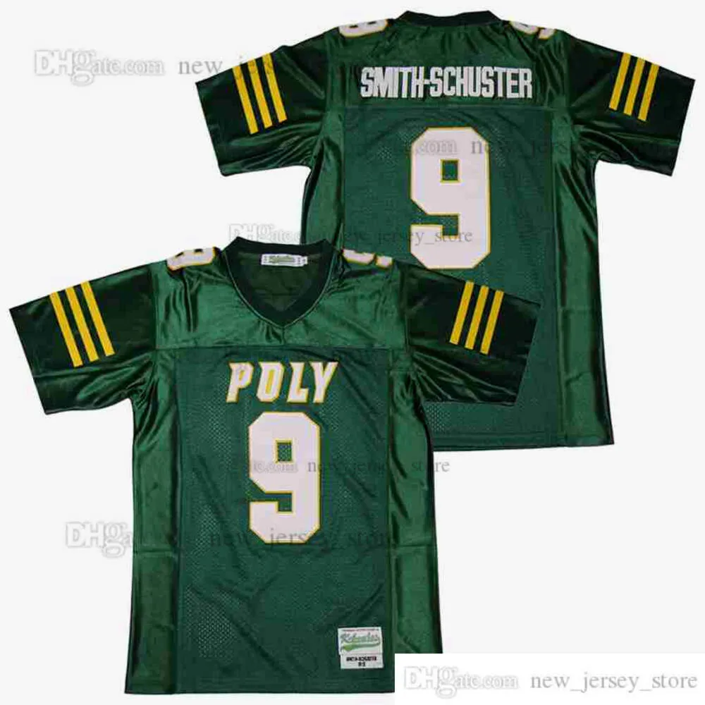 DIYデザインレトロ映画Juju Smith-＃9 Schuster Green High School Jerseyカスタムステッチカレッジフットボールジャージ