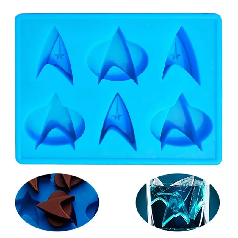 Ice Cream Tools Star Trek Gifts Silicone Freezer Candy Chocolate Molds Cake Form Cube Trays Cool Nieuwheid Mini Starfleet Mold Great For Party 230410