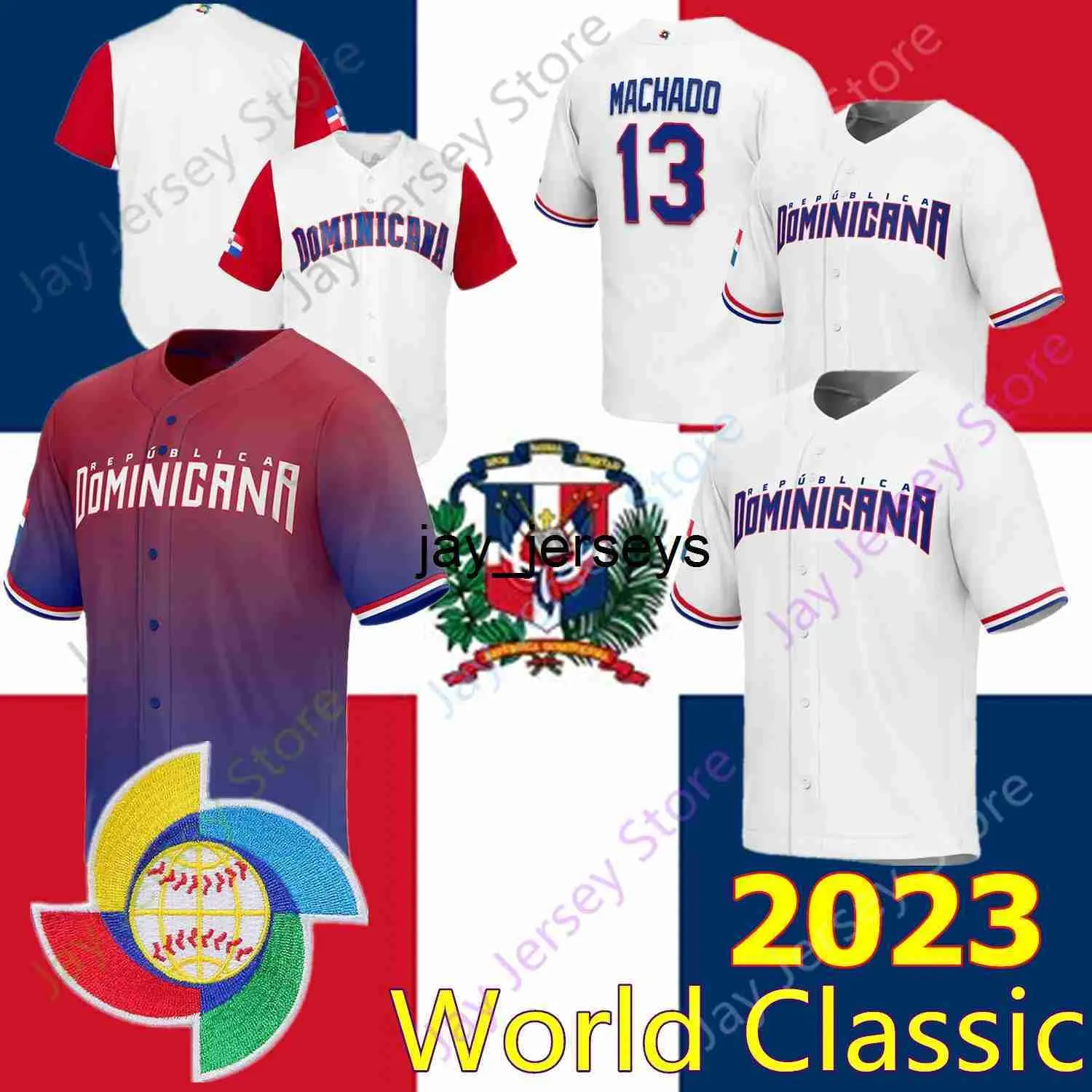 Jay Republic Custom 2023 Team Dominican Baseball Jersey Wbc World