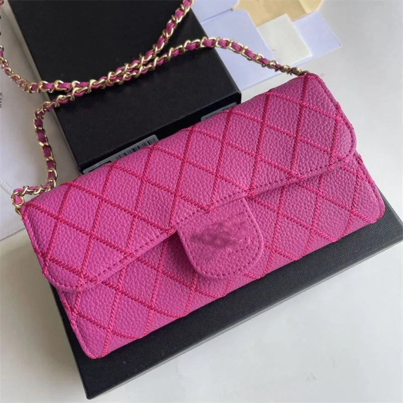 Famous Brand WOC CC Small Cowhide Shoulder Bags Women Chain Crossbody Bag New Purse With Many Pockets Credit Card Holder Real Leather Clutch With Box 2374