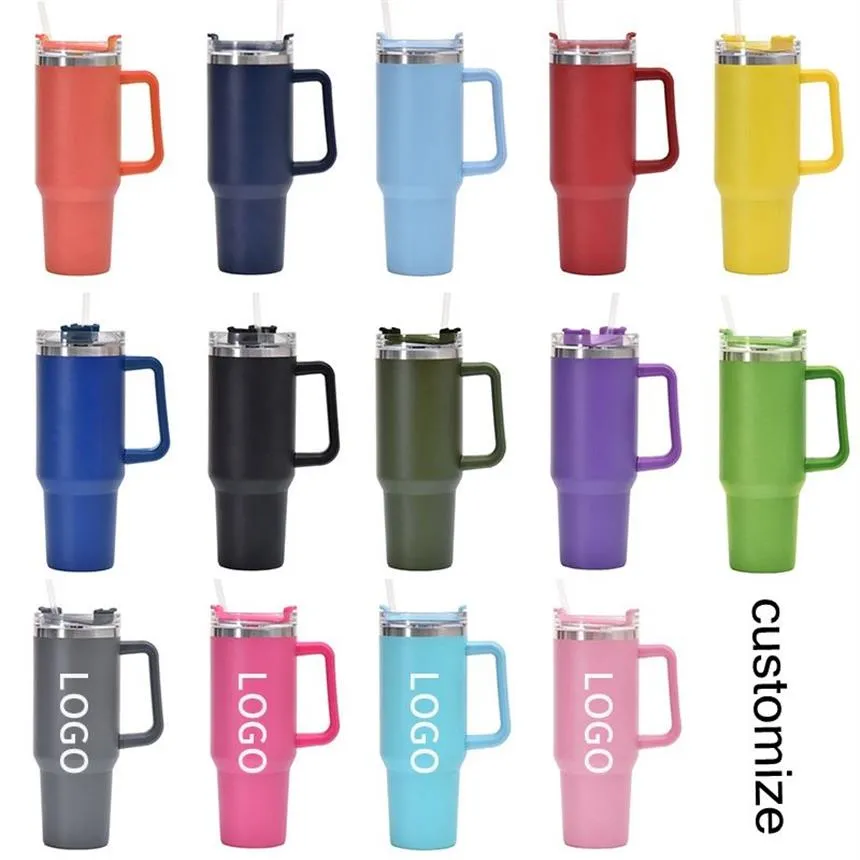 40oz Tumblers Double wall Stainless steel Vacuum insulated coffee mug travel tumbler with handle WLL1830329j