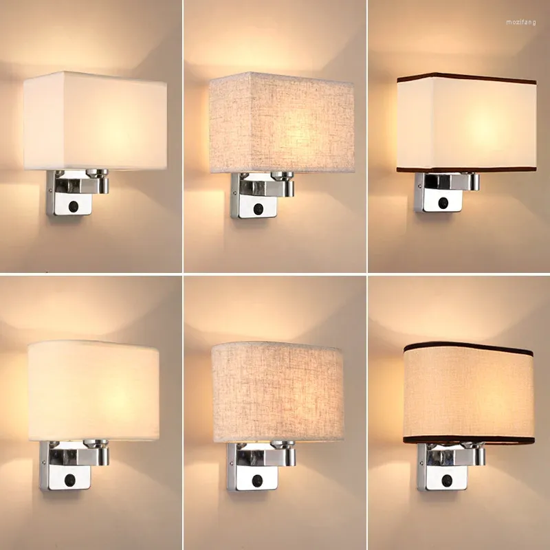 Lampa ścienna prostokąt/owalny uchwyt z przełącznikiem amerykańskiego stylu światła do sypialni do salonu. Halla Dekoracja domu