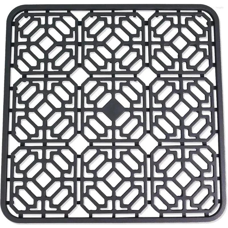 Tapis de table 1 pièces tapis d'évier en silicone protecteur de cuisine pour le fond de la ferme bol en porcelaine en acier inoxydable résistant à la chaleur