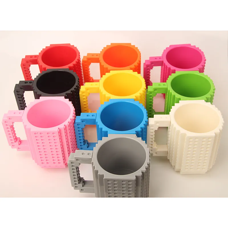 Muggar 350 ml Creative Milk Coffee Cup Build On Brick Cups Drinking Water Holder For Lego Building Blocks Design 230411