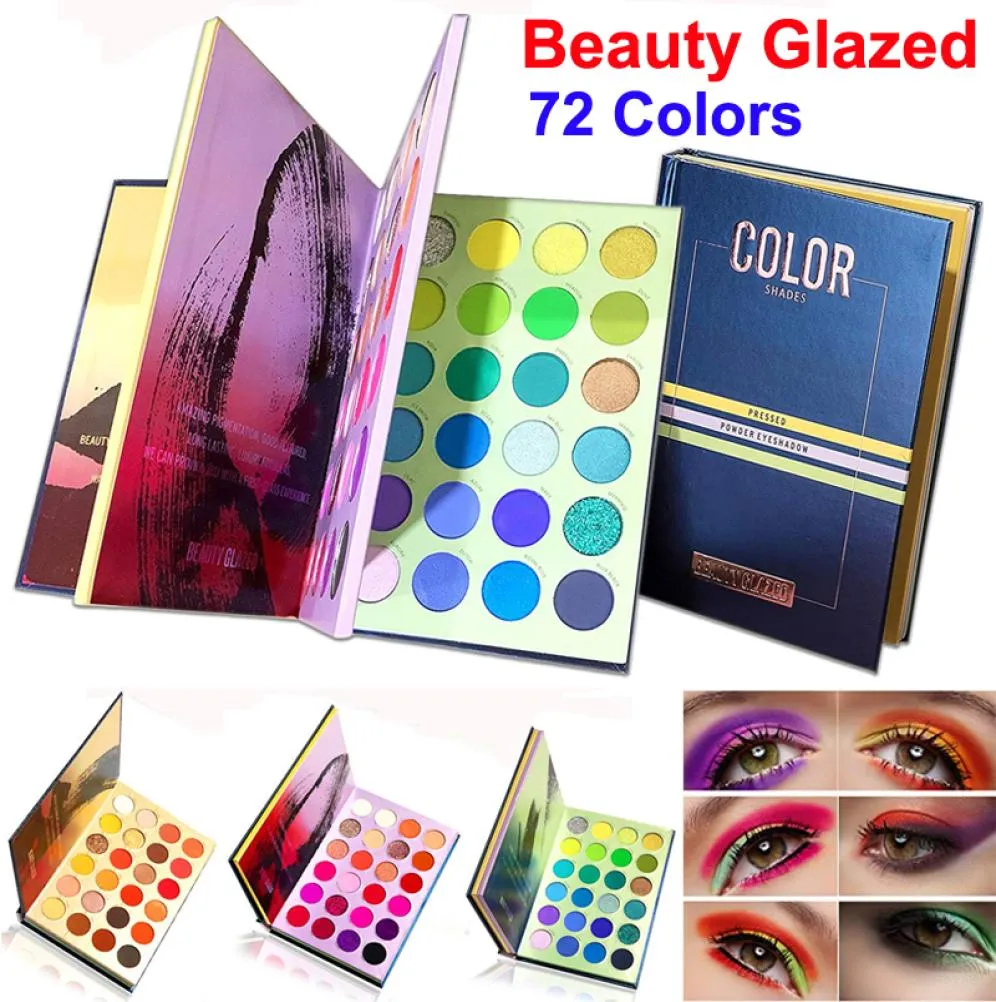 Палитра теней для век Beauty Glazed Makeup, 3-слойный набор для макияжа, 72 цвета, прессованная пудра, тени для век, цветовые оттенки, блестящие матовые мерцающие 3071537