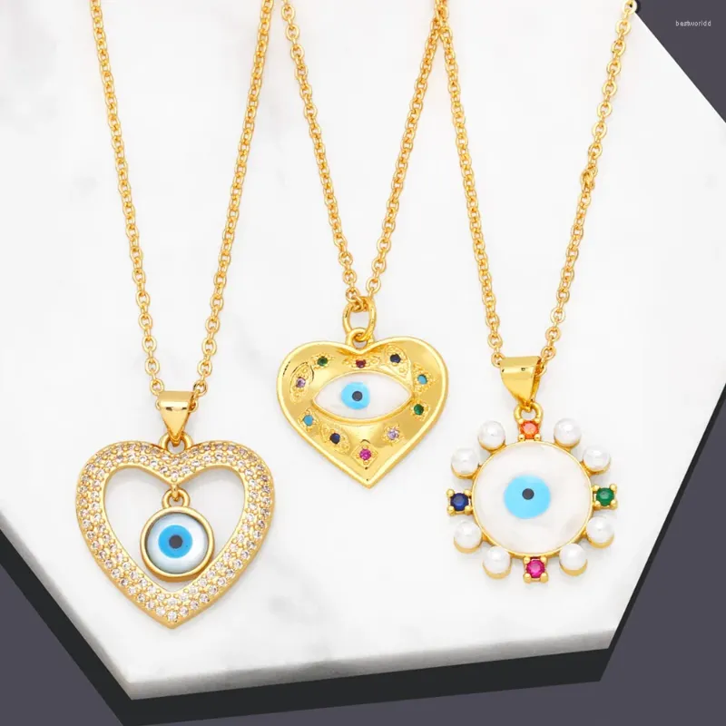 Pendentif Colliers Fashion Love Eyes Collier Femme Personnalité Senior Sens Coeur Devil's Eye Clavicule Chaîne Bijoux