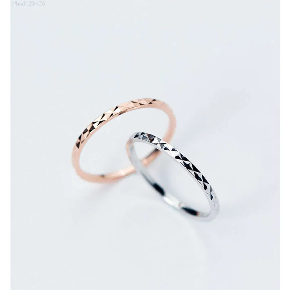 Genuine 925 Sterling Silver Rings Women Plain Simple Ring Birthdays Gifts Fashion Rose Gold Italian Jewelry Gift to Girls Size 4 8544829