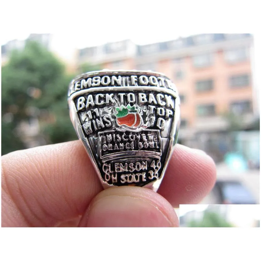 clemson 2014 tigers orange bowl championship ring men fan souvenir gift wholesale 2019 drop shipping