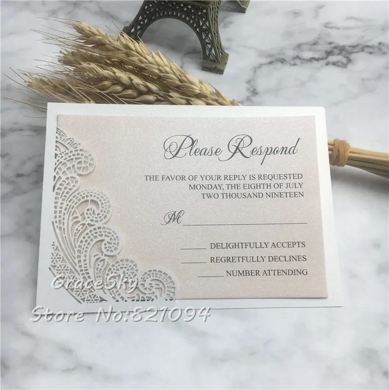 Grußkarten 50 Stück RSVP Hochzeitskarte Personalisierter Text Einladungsnachricht Geschenk Postkarten Geburtstagsparty Zubehör 230411