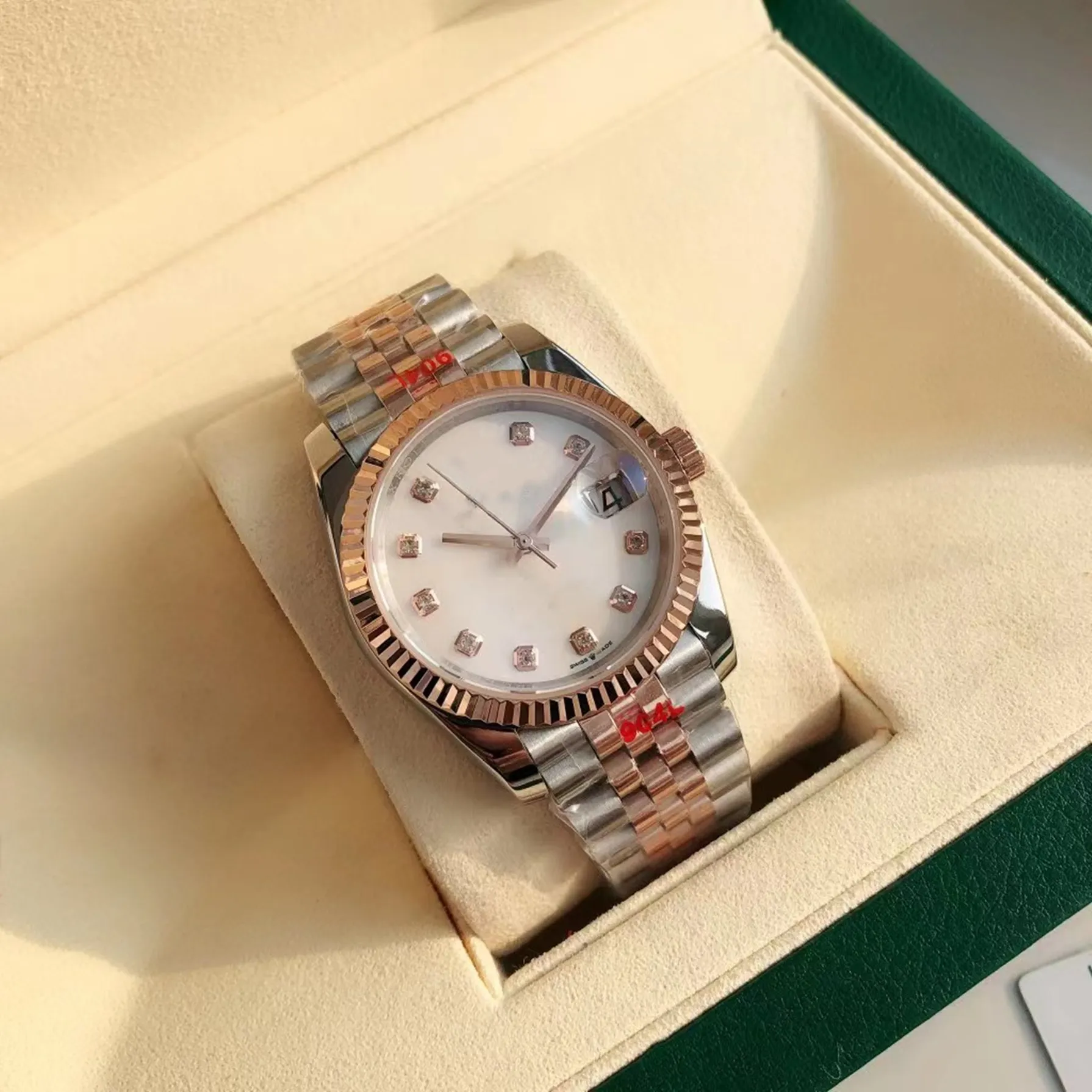 Orijinal Box Lüks Başkanı Wirtwatch AAA Erkekler için Watch 41mm Datejust Dayjust Day-Date Otomatik Mekanik 2813 Hareket 904L Paslanmaz Çelik Kayış 2023