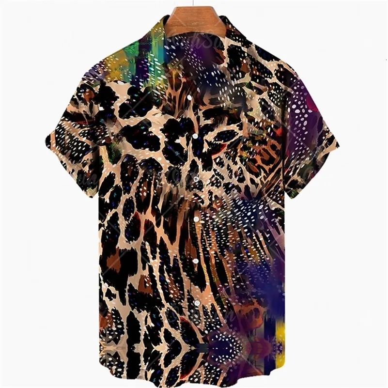 Camisas De Estampado De Leopardo Para Hombres: Camisa Hawaiana De