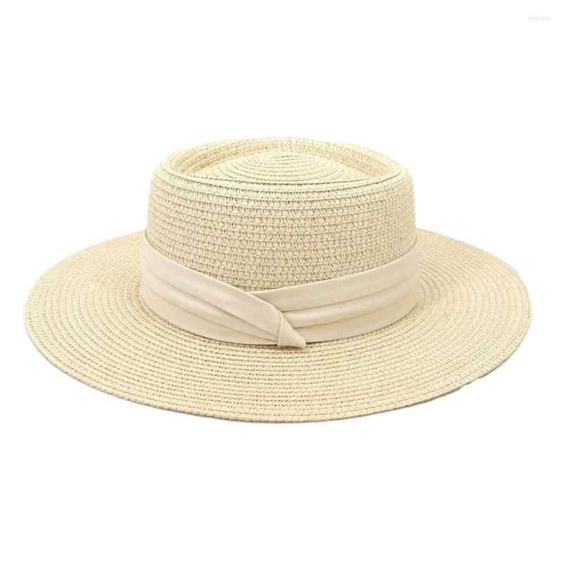 Breda randen hattar! Sommarstrån hatt solskydd avslappnad andningsvandring picknick fiske rese mode solskyddsmedel för damer