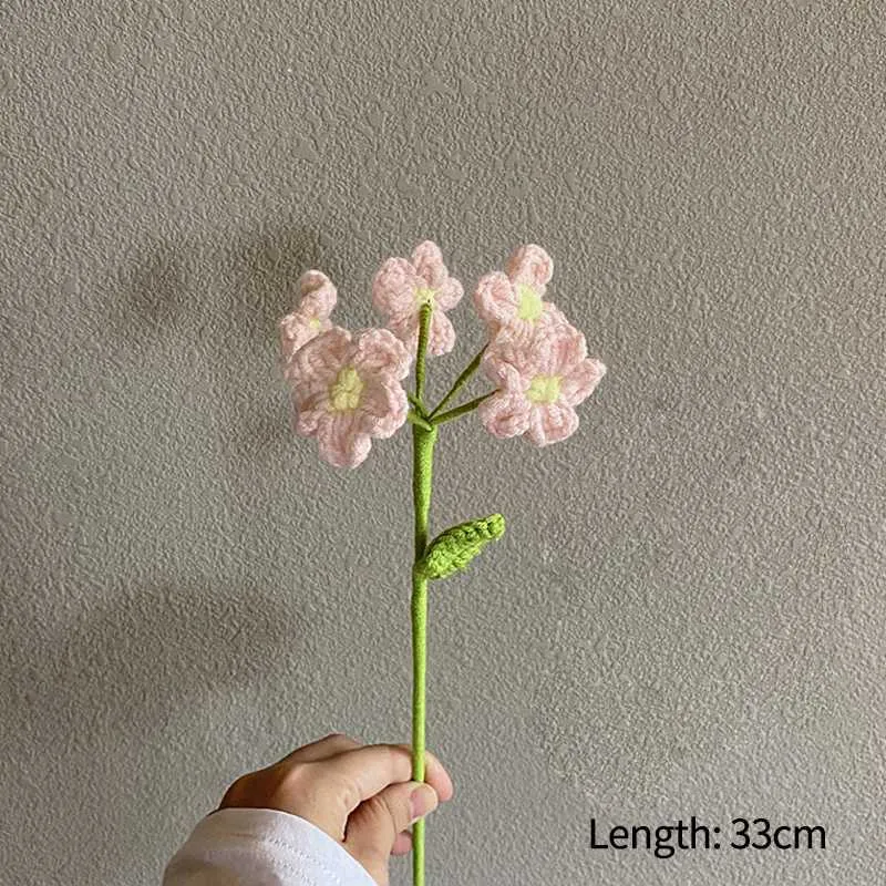 Cradle Decoration With Flowers Hand Knitted Crochet Daisy Bouquet Milk