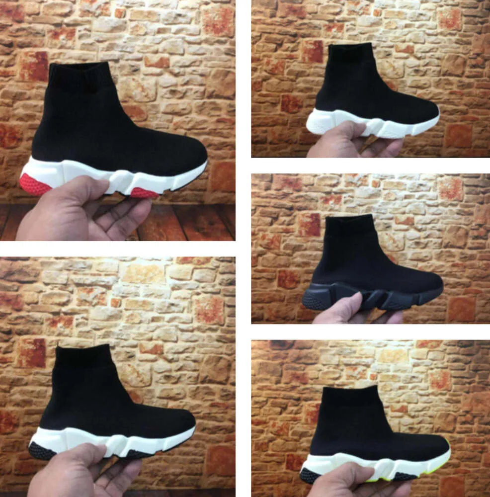 Calidad superior Paris Kids Sock Shoes Mid Sneakers Speed 1.0 2.0 Boy Girl Boot Runners Trainers Calcetines de punto Triple S Boots Runner Niños 102ESS