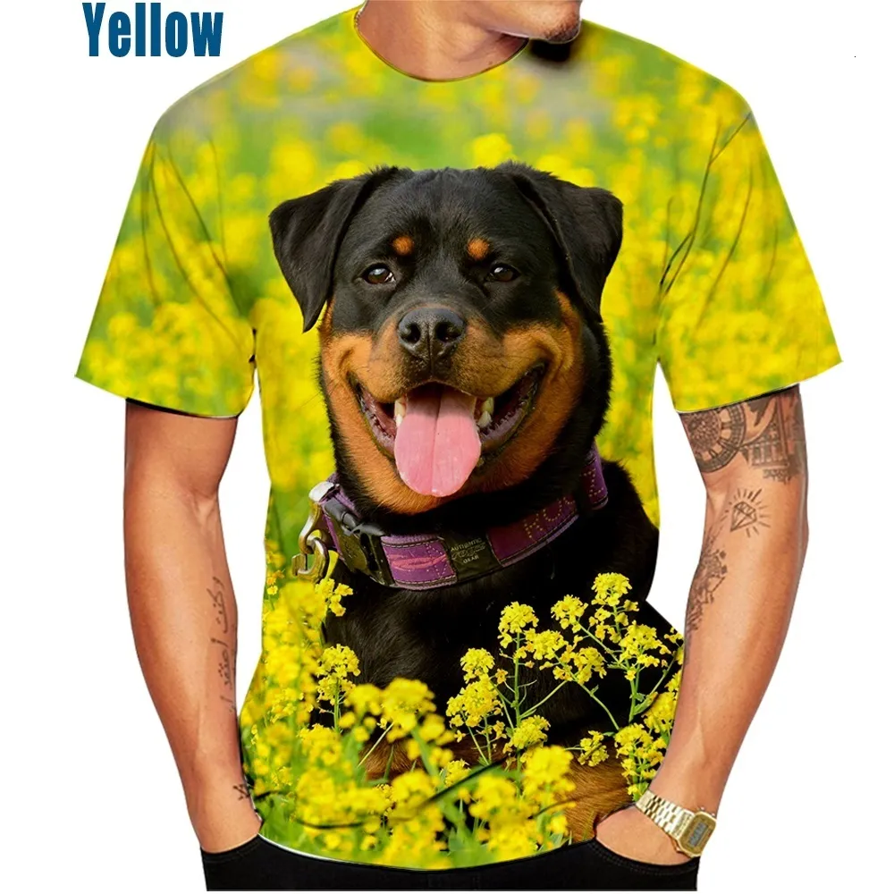 Wholesale 3D Animal T Shirts Mens & Womens Cute Rottweiler