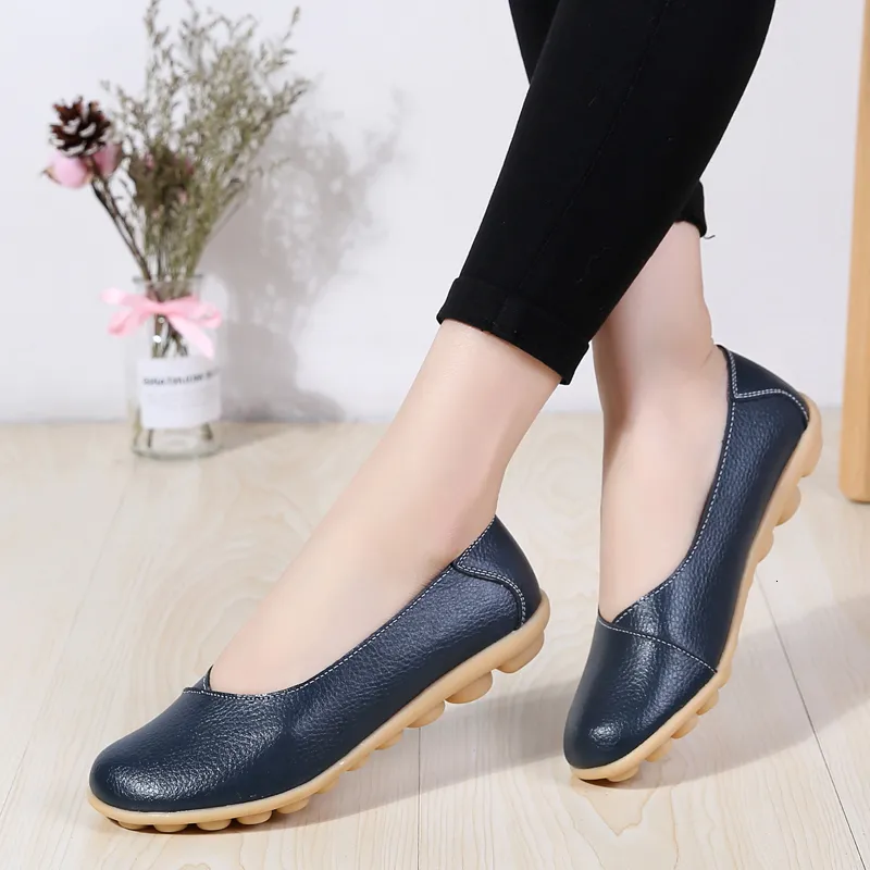 Dance Ladies 733 Women's Female Woman Flats Mother Shoes Cow Genuine Leather Loafers Ballerina Non Slip on Zapatillas Mujer Ballet 230411
