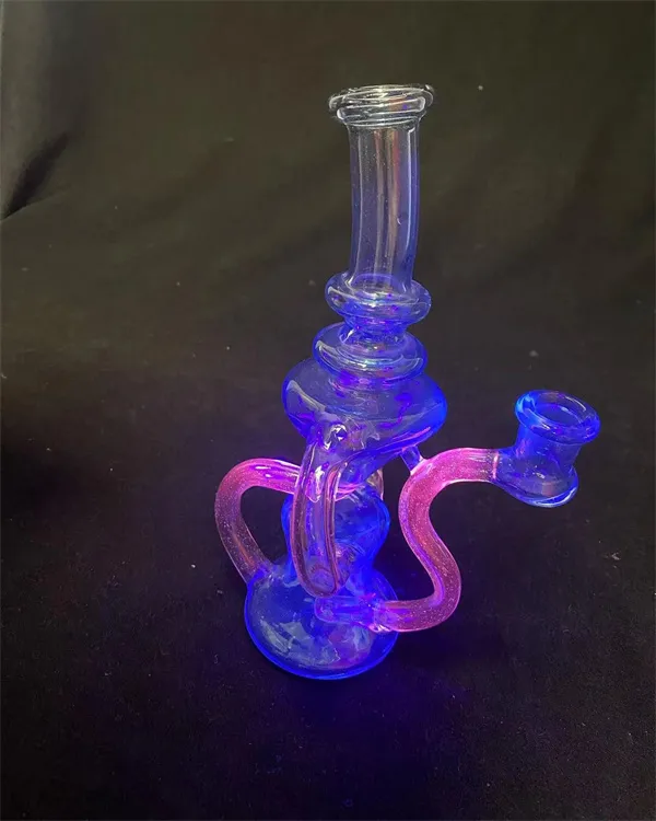 Atomic Stardust och UV Pink Recycler, Glass Hookah, Carata Oil Rig Pipe, 14mm Joint, Welcome To Order, Price Concessions