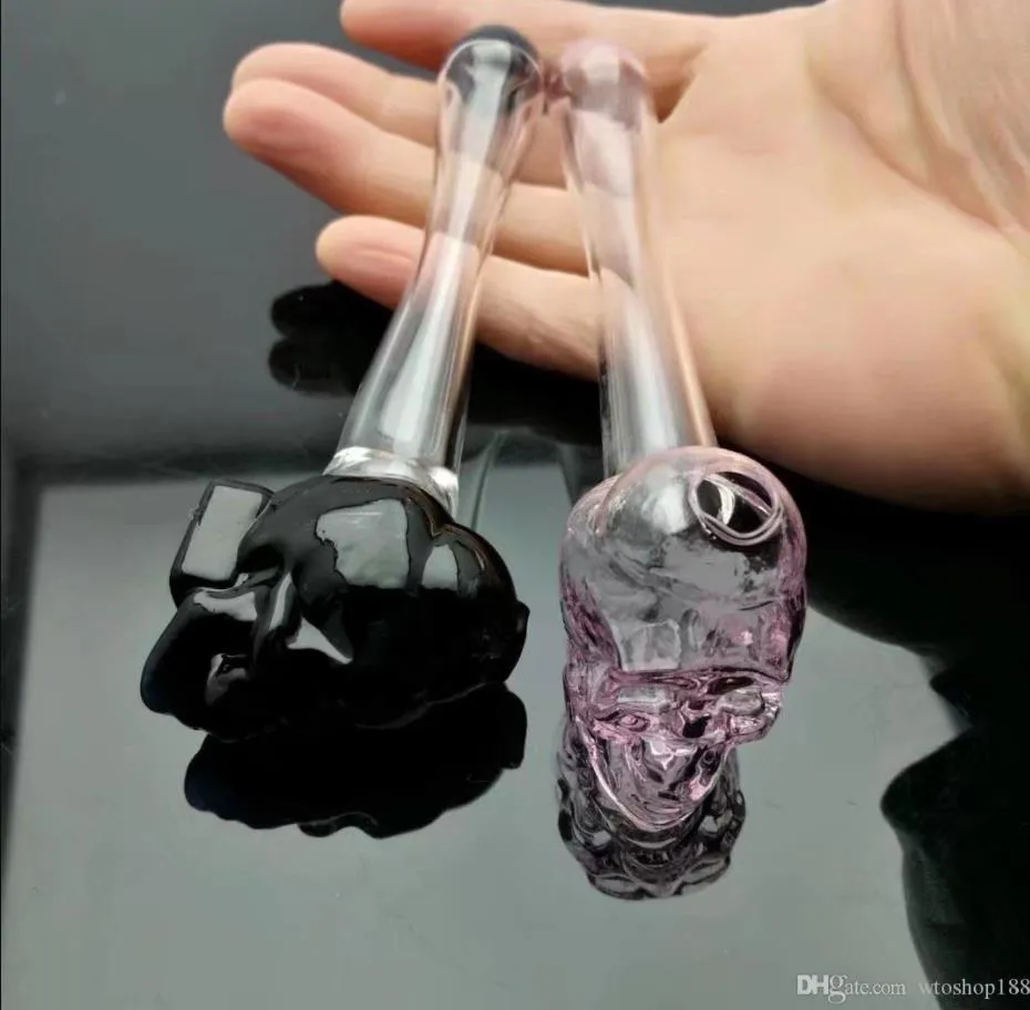 nouvelle pipe à fumer mini narguilé bongs en verre tuyau de crâne coloré en forme de métal coloré