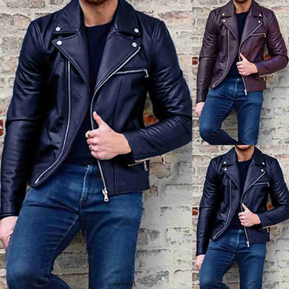 Hommes Faux hiver Veste Cuir Homme manteaux mâle chaud hanche Popping Cuir Deri Ceket Bomber Veste