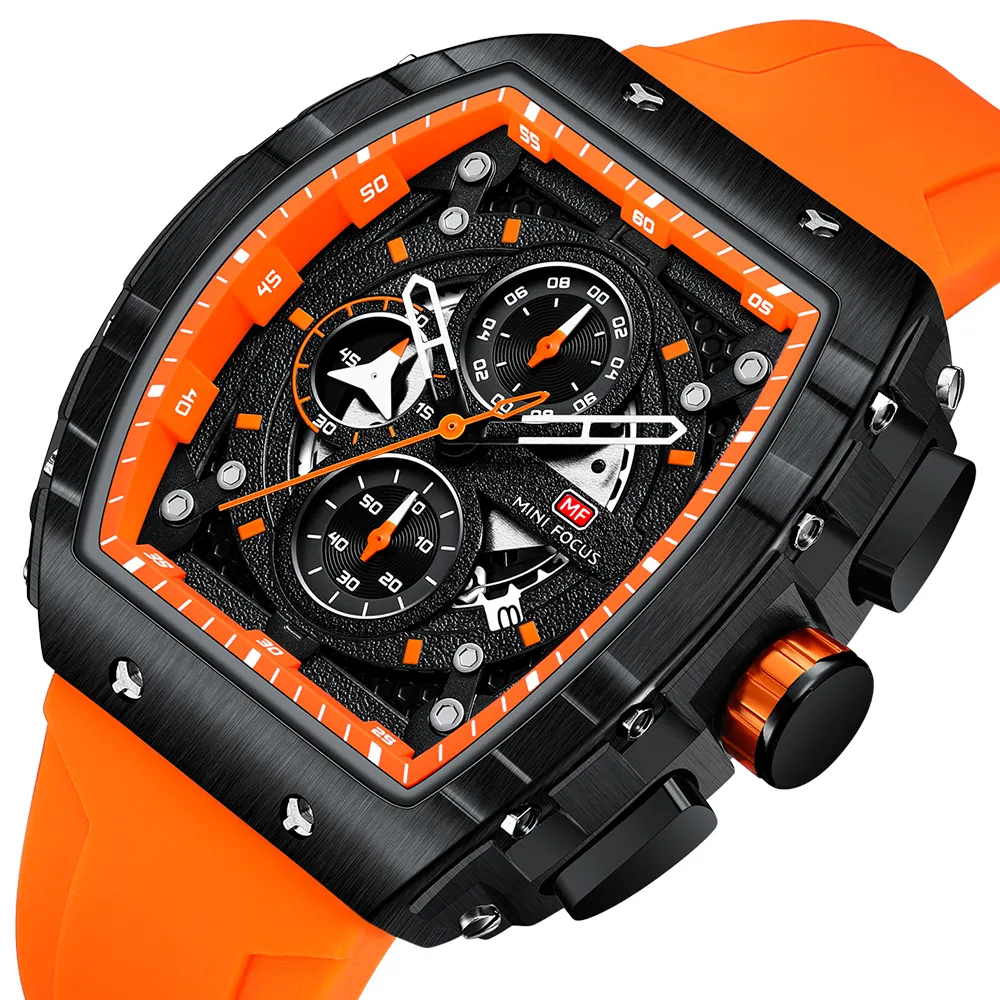 Wristwatches Fashion Watch For Men Luxury Top Brand Sports Quartz Watches Waterproof Chronograph Wristwatch Relogio Masculino Silicone Strap 230410