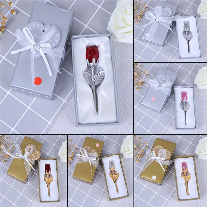 Decorative Flowers Artificial Crystal Rose With Metal Rod Flower Branch Decoration Pendant Gift