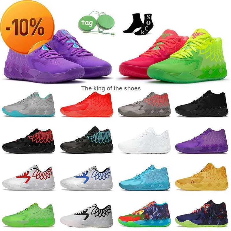 MB01LaMelo Ball Shoes MB.01 Lo Mens Basquete Sapato 1OF1 Queen City Rick e Morty Rock Ridge Red Blast Buzz City Galaxy UNC Iridescent Dreams Treinadores Sapatilhas Esportivas