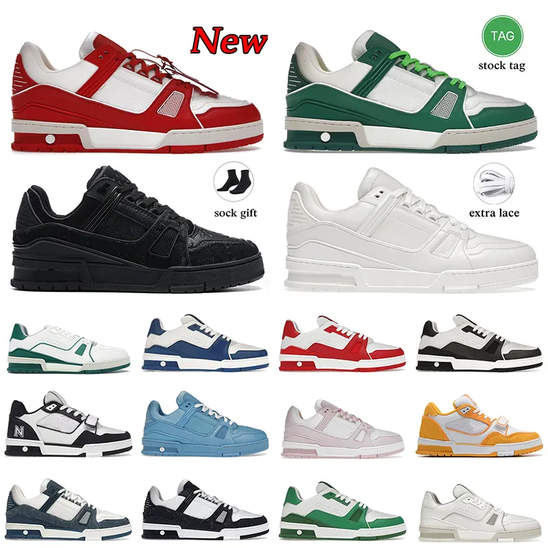 2024 Neue Designer Damen Herren Freizeitschuhe Luxusmode Virgil Trainer Triple White Pink Sky Blue Abloh Schwarz Grün Gelb Denim Low Top Trainer Sneakers