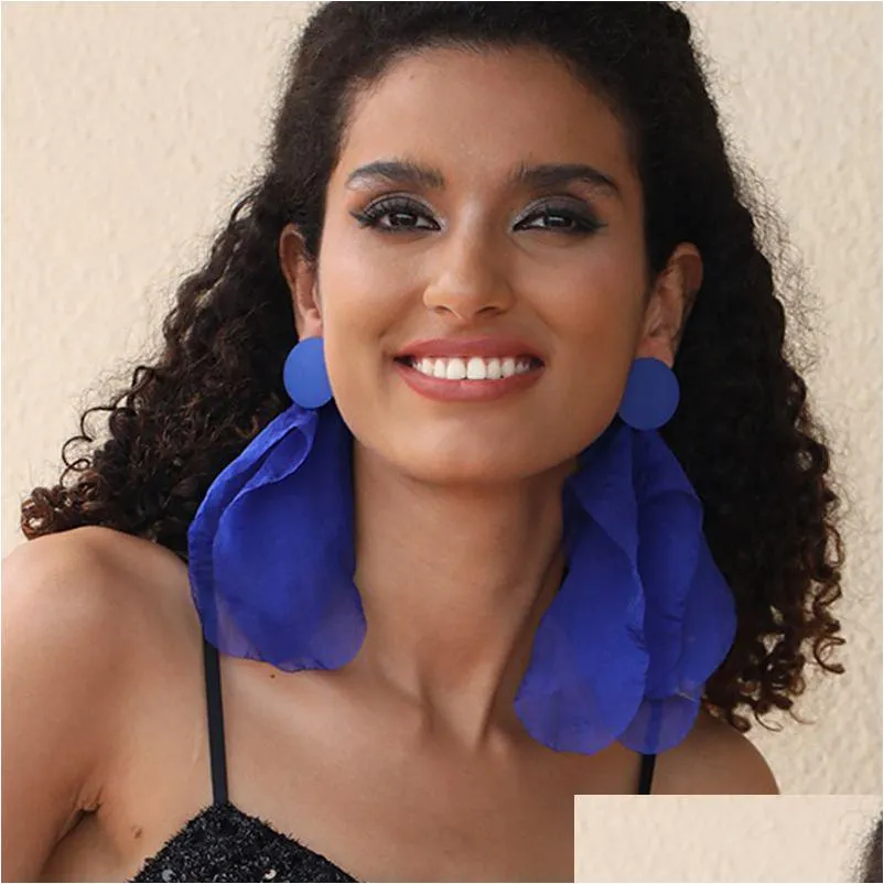 Boucles d'oreilles bleues exagérées à la mode, cadeaux de vacances à longue frange de haute qualité pour livraison directe Dhvro