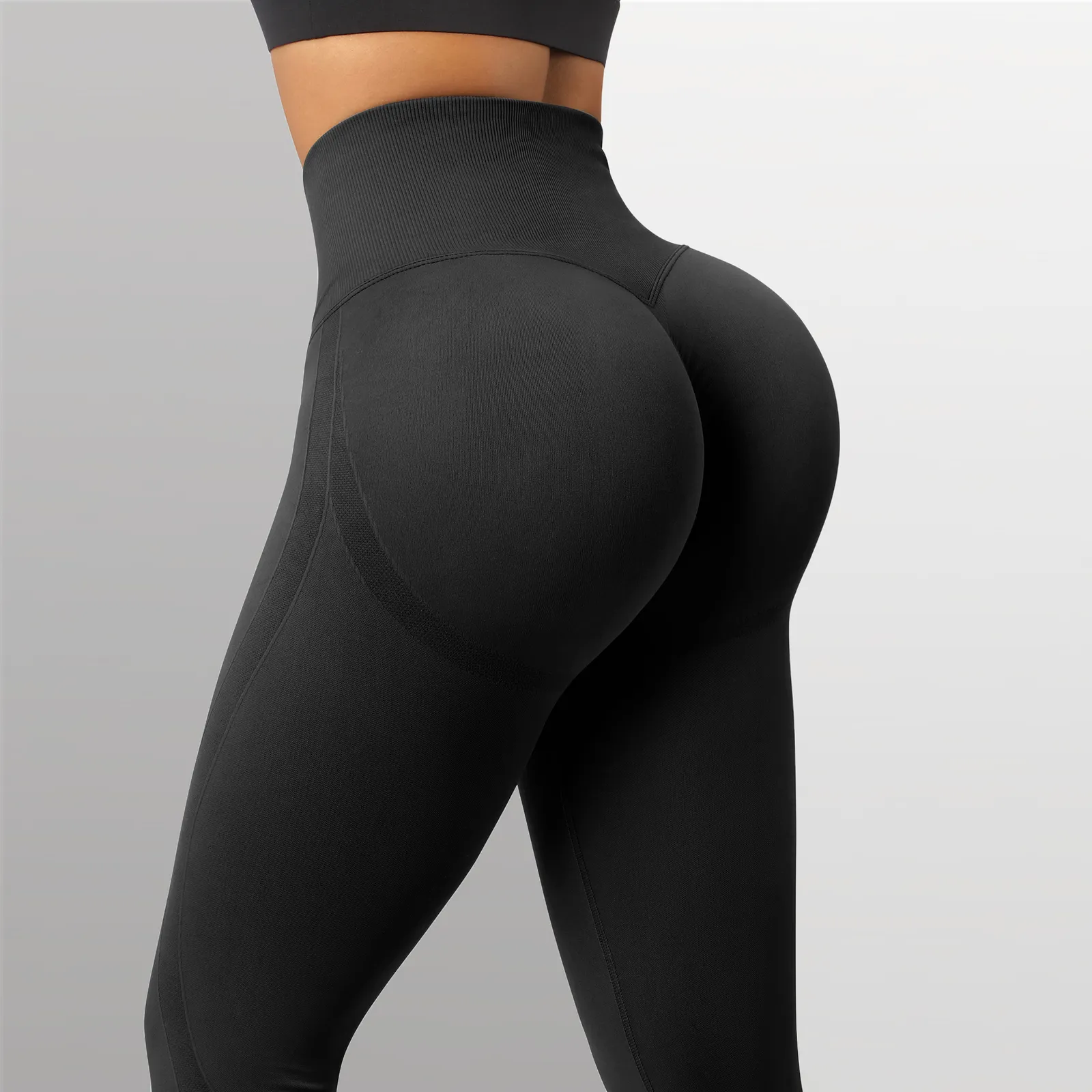 Yoga-Outfit RUUHEE Nahtlose Leggings Solide Scrunch Butt Lifting Booty Hoch taillierte Sportbekleidung Gym Tights Push Up Damen für Fitness 230411