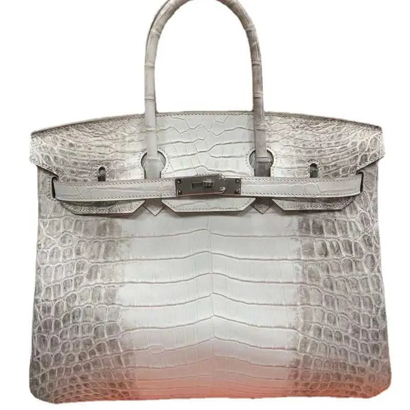 Bag Himalayan Platinum Nile Designer Crocodile Leather HandSewn Luxury Femme pour femmes