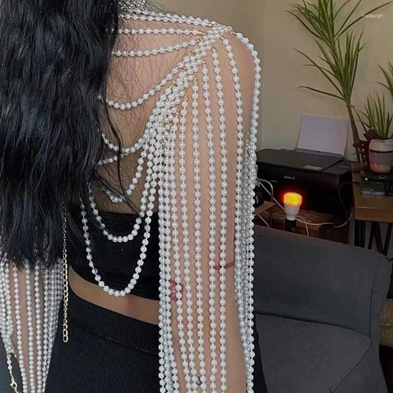 Ketten Perle Körperkette Für Frauen Schulter Schmuck Party Hochzeitskleid  Zubehör Sexy Perlenkragen BH Top Pullover Von 24,13 €