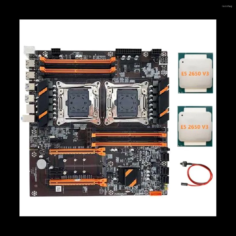 Moederborden x99 Dubbele CPU moederbord LGA2011 Ondersteuning DDR4 ECC Memory Computer 2XE5 2650 V3 Switch -kabel