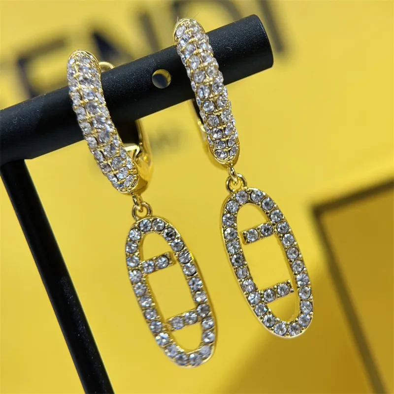 Luxury Designer Womens Hoop Earrings With Big Circle Design, Letter F Gold  And Diamond Earrings Accents High Quality Ear Studs From Beautyza, $22.89 |  DHgate.Com