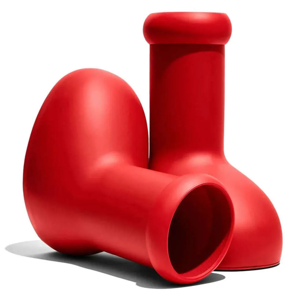 MSCHF Big Red Astro Boy Cartoon Rain Red Tape Boots 2023 New Arrival