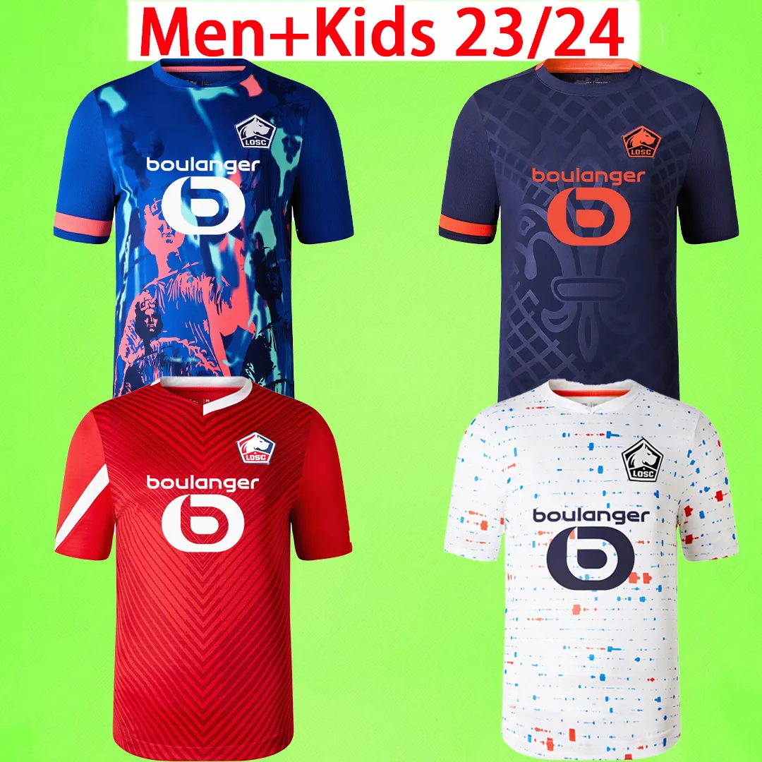 23/24 ليل كرة القدم قمصان J. David Angel Yoro Diakite Maillot de Foot Men Set Kids Kit Andre Yazici Gudmundsson Football Shirt T 2023 2024 Home Away Third Romth Aworm