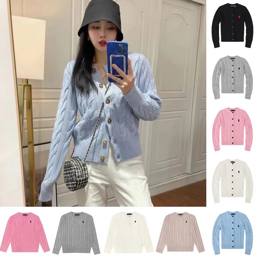 Pulls pour femmes Ralph Polos Designer tricoté femmes hip hop décontracté petit cheval broderie cardigan à manches courtes vêtements tricotés Top Laurens