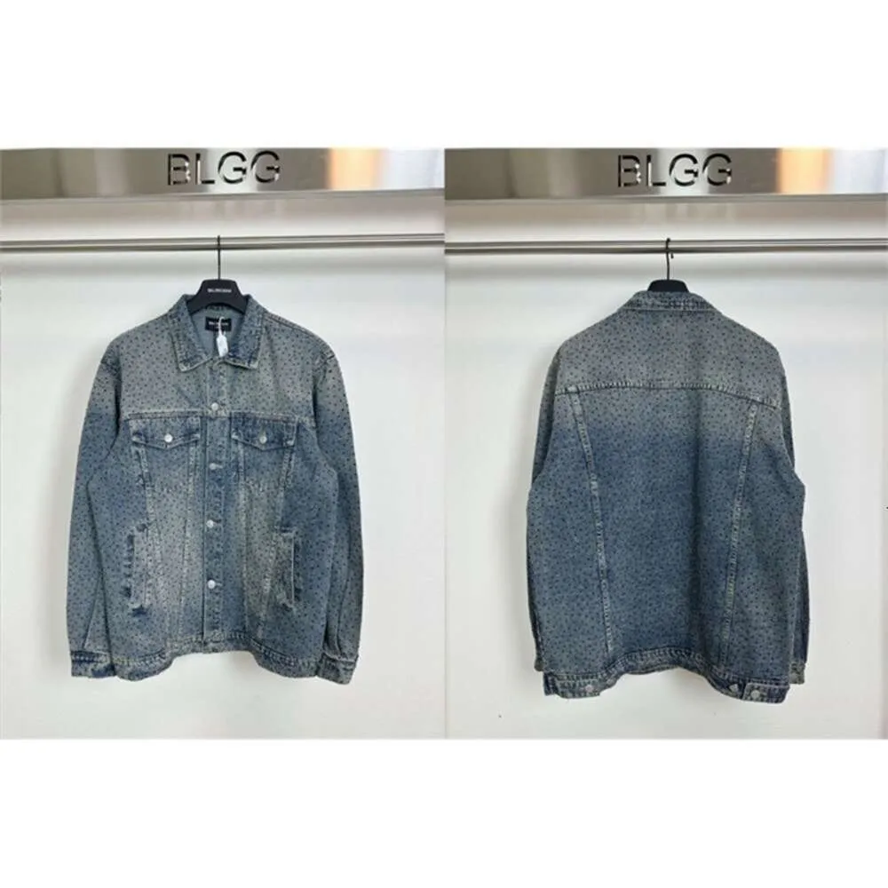 B Family High Edition Paris New Water Wash All Sky Star Denim Jacket Coat Men's Loose