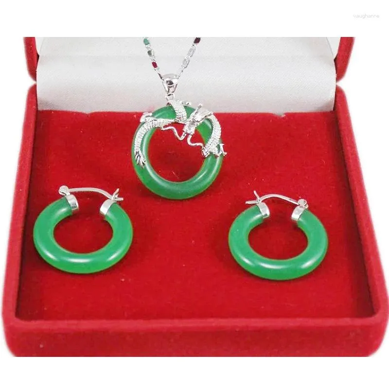 Halsband örhängen set grön svart lila röd blå sten hänge kinesiska stil smycken cirkel runda choker kvinnor bröllop festgåvor