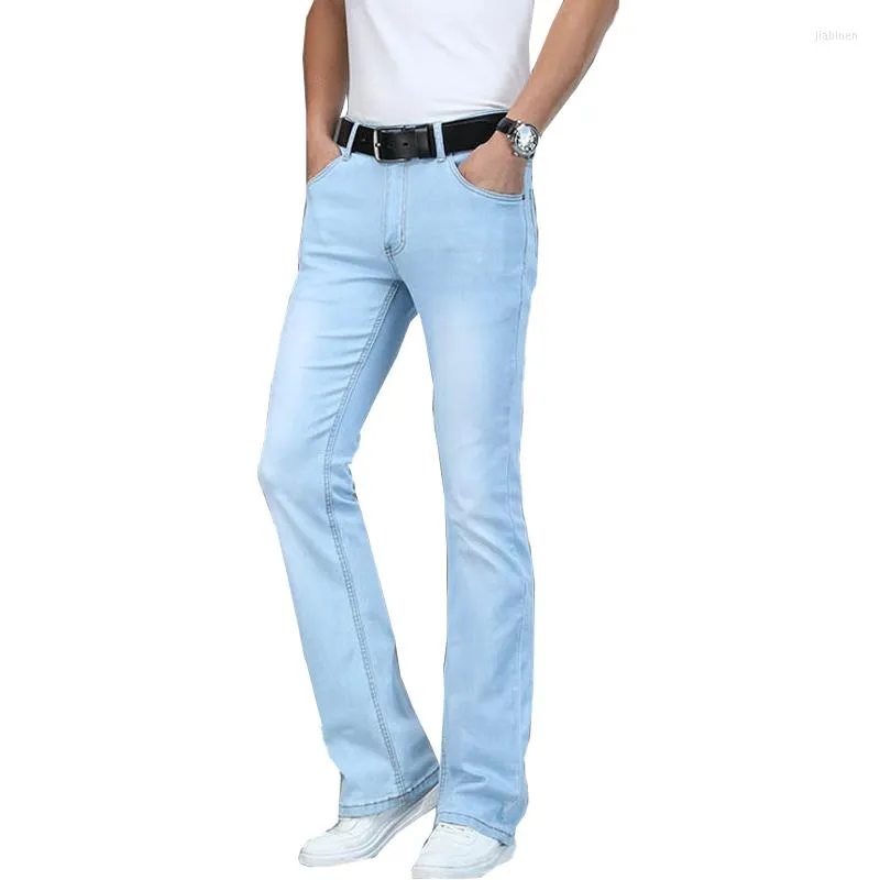 Men's Jeans Men's Stretch Slim Fit Micro Flare Boot Cut Leg Flared Loose High Waist Male Designer Classic Denim