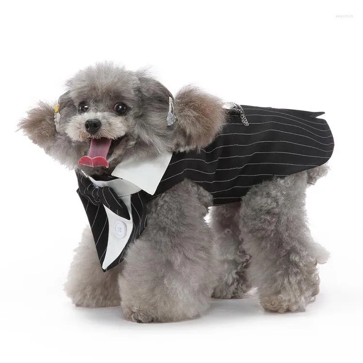 Chien Vêtements Mode Vêtements Robe Smoking Costume Pour Animaux De Compagnie De Mariage Cachorro Mascotas Noeud Papillon Chemise Gentleman Costume