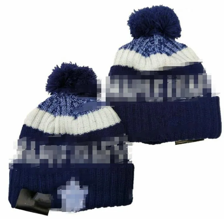 Cappelli da uomo Maple Leafs Beanies Doronto Beanie Cappelli a tutti e 32 squadre a maglia a strisce con latefuliera a strisce con laterale calda per cappello da maglia da maglia da maglieria per le donne A0