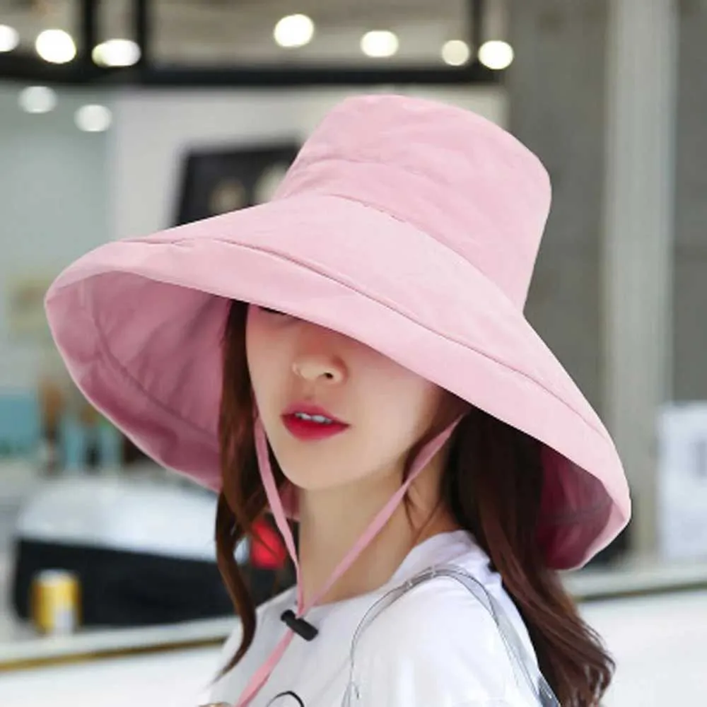 Summer 2xl Bucket Hat For Women Wide Brim Sun Hat With Windproof Rope For  Seaside Sun Protection And UV Beach Japanese Wild Fisherman Hat Perfect  Gift From Yyds_5store, $12.55
