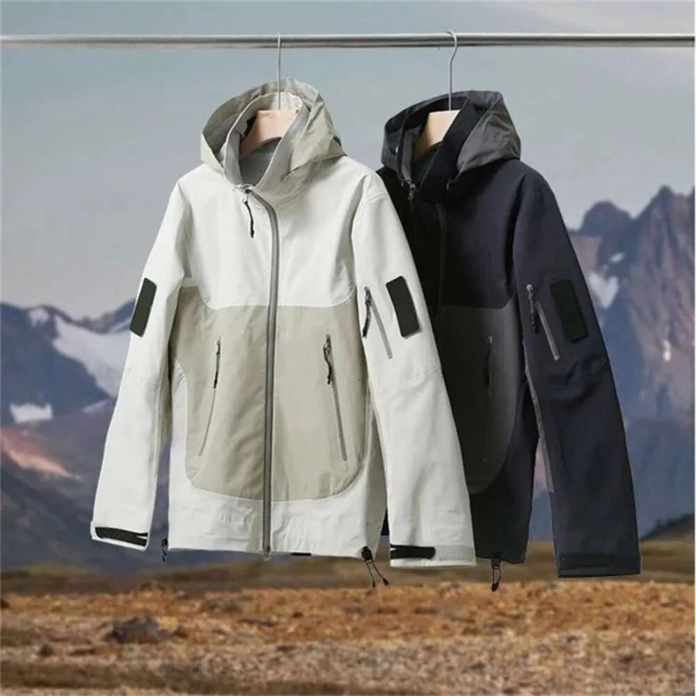 Bird's Home Hard Shell All Weather Functional Adhesive Pressed Men's Charge Coat Anti Wind Water Tear Hooded Jacket Outer Straight Hair